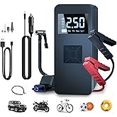 Jump Starter with Air Compressor,14.8V 8000A Peak Portable Car Battery Jump Starter Jump Box,150PSI Car Air Pump Tire Inflator Battery Charger with LED Light, LCD Display,Black