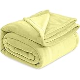 Soft and Warm Blanket - Lightweight Breathable Cozy Throw Blanket for Couch - Pale Lime Yellow - 50x60 Inches