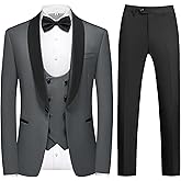Rogers & Morris Tuxedo Suits for Men Solid 4 Piece Regular Fit Formal Set