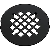 4-1/4 inches Snap-On Round Shower Drain Cover, Stainless Steel (Matte Black)