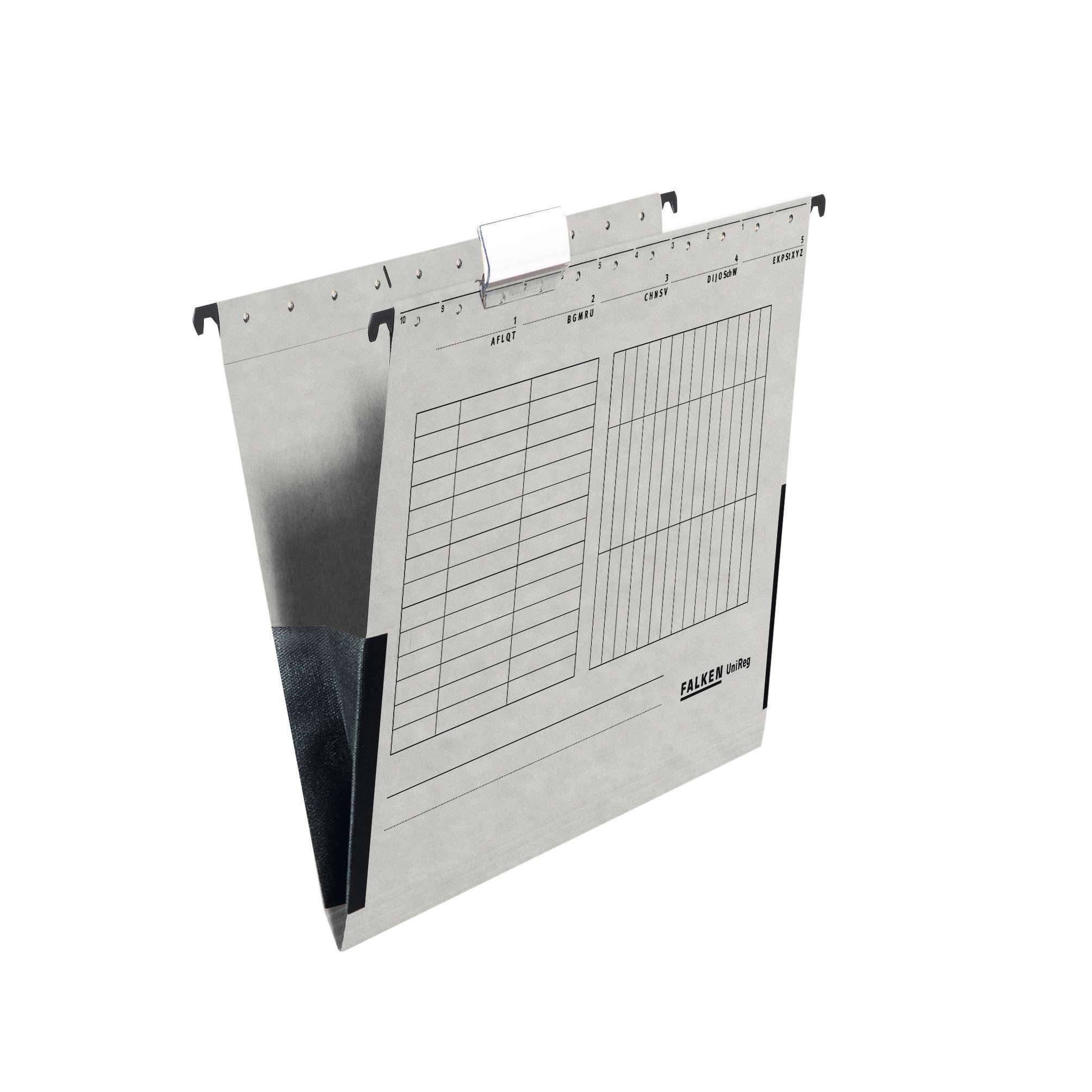 Exacompta - Ref 80002694001F - FALKEN - UniReg Suspension Files with Linen Edge Protectors - Suitable for A4 Documents, 230gsm Recycled Kraft Card, Blue Angel Certified - Green (Pack of 25) — image 1