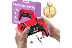 ENSTIXSM Replacement for Luna Controller for Fire TV PC Controllers Wireless for Gaming for Amazon Luna Firestick Gamepad with Back Paddles 1200mAh Battery Turbo Dual Motors No Drift ALPS Joystick Mando,Red