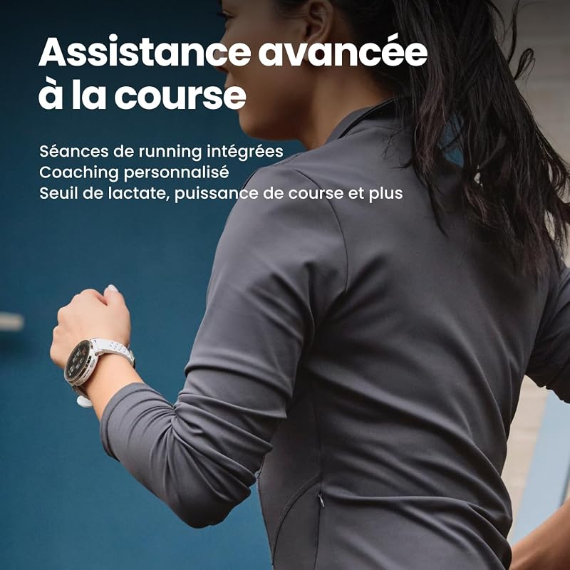 Active 3 Premium Montre Connectée GPS pour Running, 45mm, Écran AMOLED 1,32" en Saphir, Autonomie 12 Jours, 4 Go de Stockage, NFC, Cartes Hors Ligne, 170+ Modes Sport, pour Android & iPhone