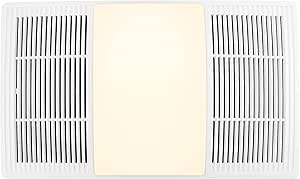 Broan-NuTone Broan FG80HBS Heater Upgrade with Dimmable LED and Color  Adjustable CCT Lighting Bath Fan Exhaust Cover, 80 CFM, White