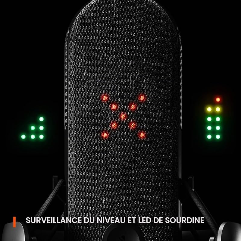 Microphone USB Alias pour PC - Capsule 3X Plus Grande pour Jouer, Streamer et podcaster - Logiciel Audio Sonar pour Streamers - Réduction du Bruit par IA - Support Amortisseur