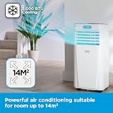 BLACK+DECKER 5000 BTU Portable 3-in-1 Air Conditioner Dehumidifier Clock Remote view 4