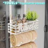 HapiRm Over Door Towel Rail 9-Tier Wall Mounted Storage Rack White view 3