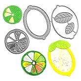Lemon Cutting Dies, Lemon Leaves Orange Shaking Card Shake Card Die Cuts Metal Embossing Stencils Template Mould for Card Scrapbooking and DIY Craft Album Paper Card Decor