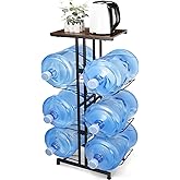 CAROD 5 Gallon Water Jug Holder, Heavy Duty Water Jug Stand with Storage Shelves, 3-Tier Foldable 5 Gallon Water Bottle Holder Water Cooler Jug Rack for Kitchen Living Room Office Gym(Only Shelf)