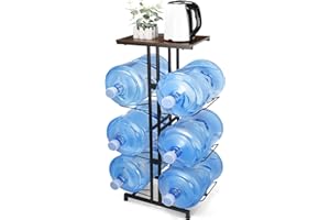 CAROD 5 Gallon Water Jug Holder, Heavy Duty Water Jug Stand with Storage Shelves, 3-Tier Foldable 5 Gallon Water Bottle Holder Water Cooler Jug Rack for Kitchen Living Room Office Gym(Only Shelf)