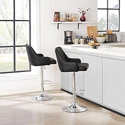 VECELO Adjustable Bar Stools Set of 2, Bar Height