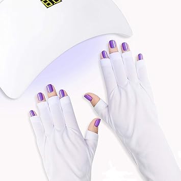 anti uv guante para secado led lampara uv secador de unas solo unas expuestos uv proteccion gloves1 par