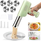 Nanhent Electric Handheld Pasta Machine, Noodle Maker, Sausage Stuffer, Automatic Spaghetti Maker Pasta Roller Attachment All-in-One Cordless Homemade Pasta Machine