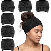 YONUF 6 Pack Wide Headbands For Women, Extra Large Knotted Head Bands Daily | Soft Twisted Women's Hair Band, Stretchy Non Slip Hair Accessories, Fashion Turban for Makeup, Washing Face, Yoga, Workout