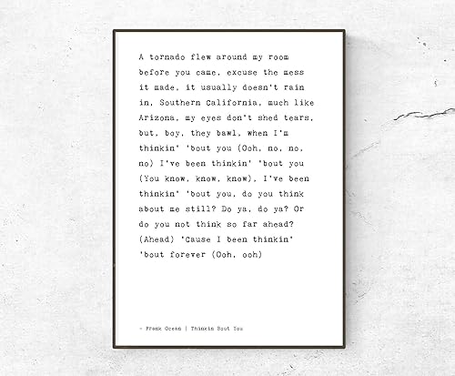 Amazon Com Frank Ocean Thinkin Bout You Lyrics Inspired Poster Print Handmade