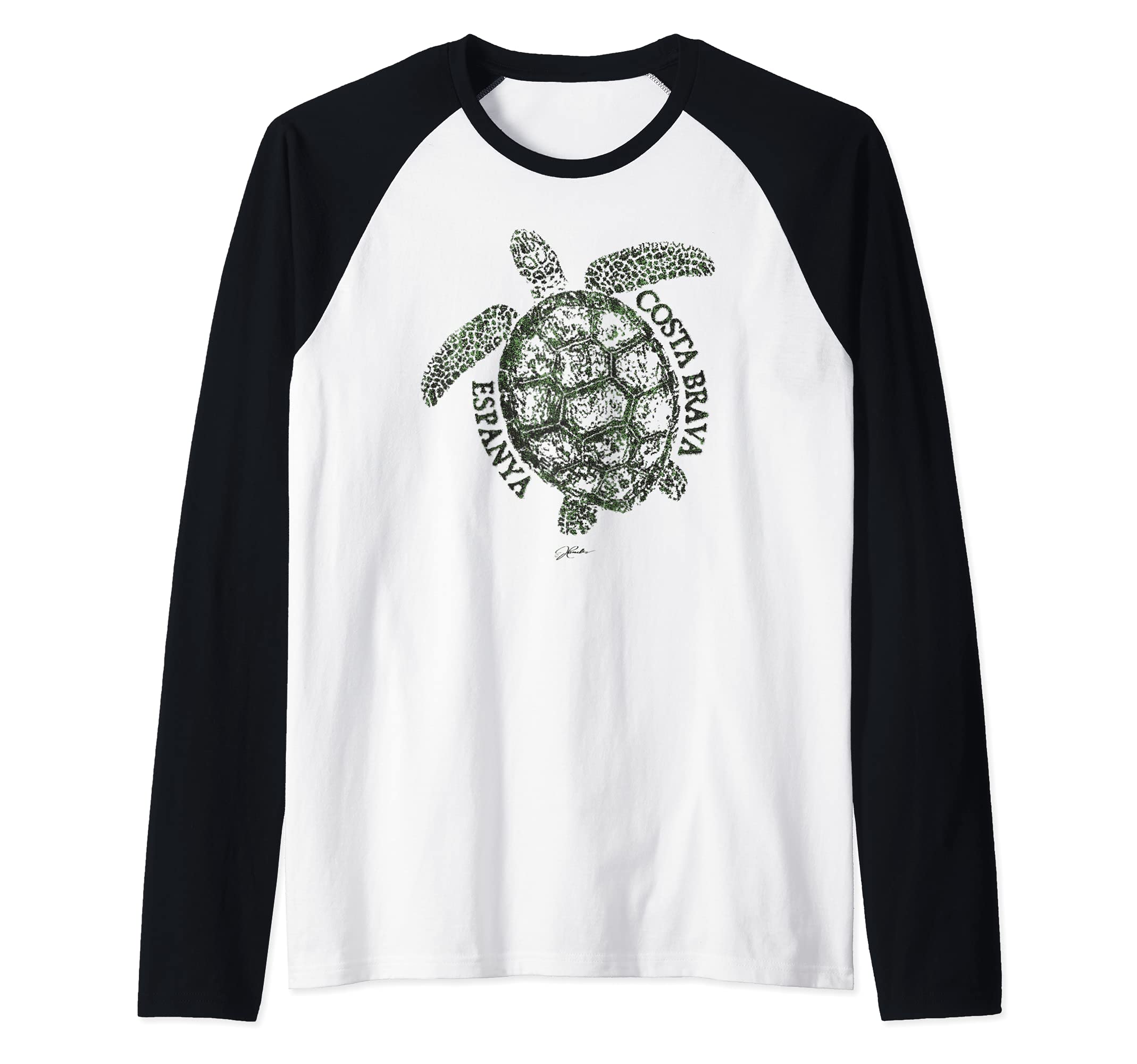 JCombs: Costa Brava, Catalonia, Spain, Sea Turtle Raglan Baseball Tee