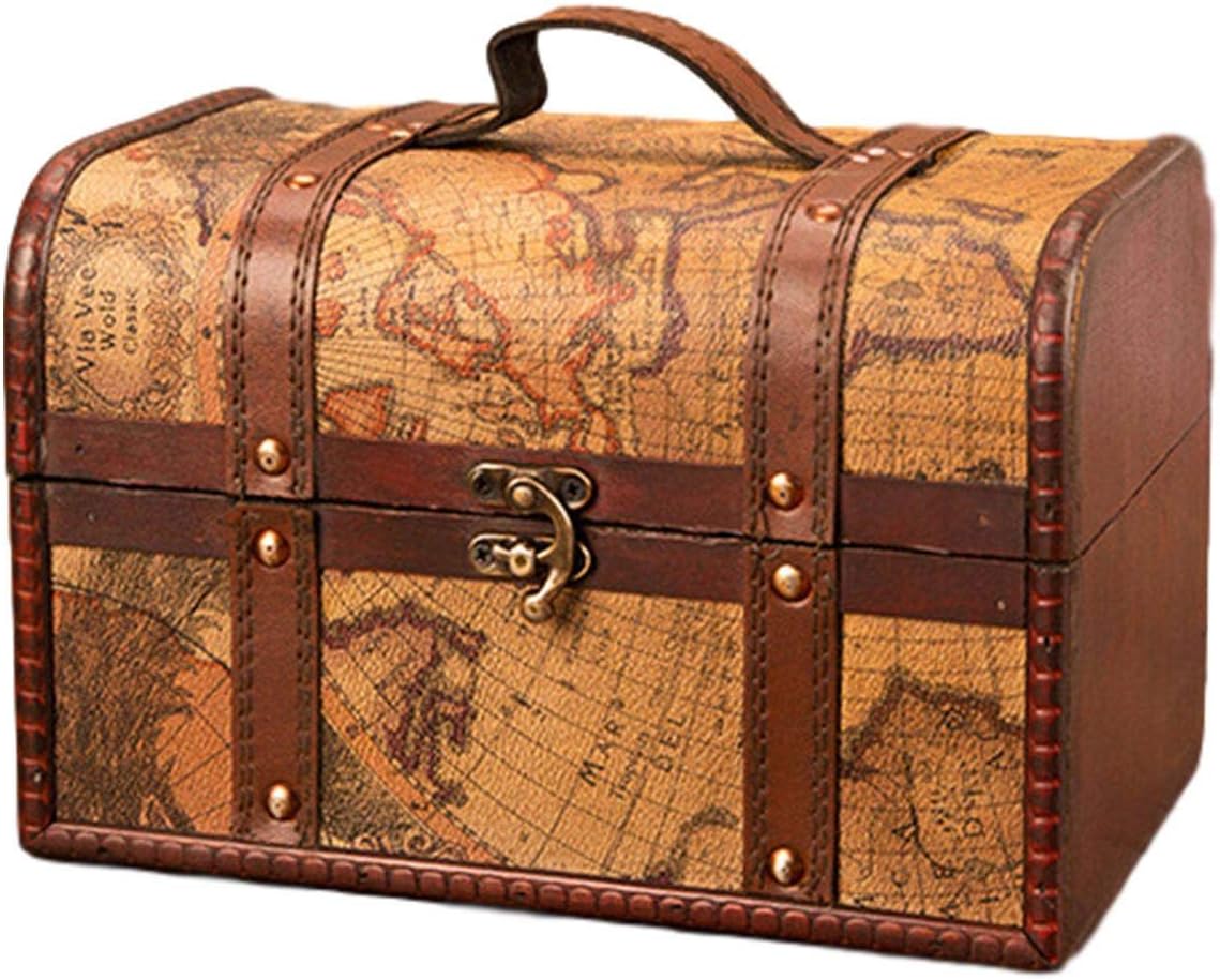 lossomly Cofre del tesoro, cofre del tesoro, cofre de madera, cofre