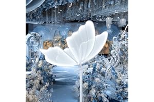 LJIE-House Wedding Butterfly Floor Lamp - White Led Butterfly Lights Creative Ceiling Hanging Lamp Props for Bridal Wedding Party Romantic Decoration(60cm/23.6inch)