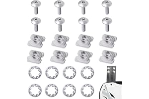 AZANU 8pcs Set Football Backplates Screws Hardware, Metallic Chicago Screws Include Truss Head Slotted Fasteners Washers Gaskets Suitable for Adults and Teenagers
