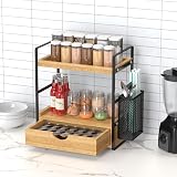 LEMIKKLE 2-Tier Wood Vanity Organizer with Drawer, Cosmetic & Bath Storage view 6