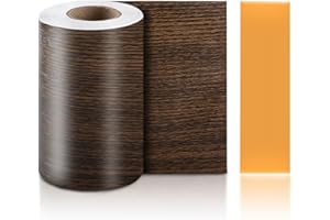 TECDW Wood Grain Tape (10 cm x1000 cm), Self-Adhesive Wood Grain Repair Tape, Waterproof Wall Borders Peel and Stick, Baseboa