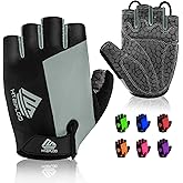 HTZPLOO Bike Gloves for Men Women with Anti-Slip Shock-Absorbing Pad, Light Weight Half-Finger Cycling Gloves