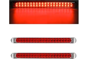 Partsam Waterproof 17" Inch High Power 40 LED Red Utility Trailer Truck RV Stop Tail Turn 3rd Brake Marker Identification Lig