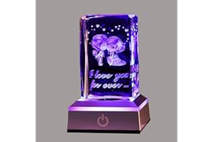 YANZXU Sweetheart I Love You Forever Crystal with LED Colourful Light Base,Christmas Gifts for Girlfriend Wife Mom WomenBirthday Present for Girlfriend Gift Woman Aunt Wife Mom,Best Amazing…