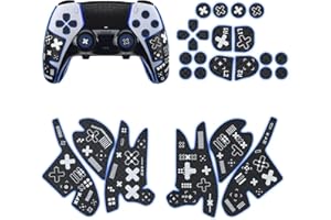 JEMDO Controller Performance Grips Compatible PlayStation 5 DualSense Edge Controller,PS5 Anti-Slip Stickers Tape,Sweat-Absorbent Cover Skin,ps5 Edge Accessories,Black Print