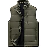 VtuAOL Men's Puffer Vest Outdoor Padded Vest Softshell Outerwear Vest for Travel Hiking