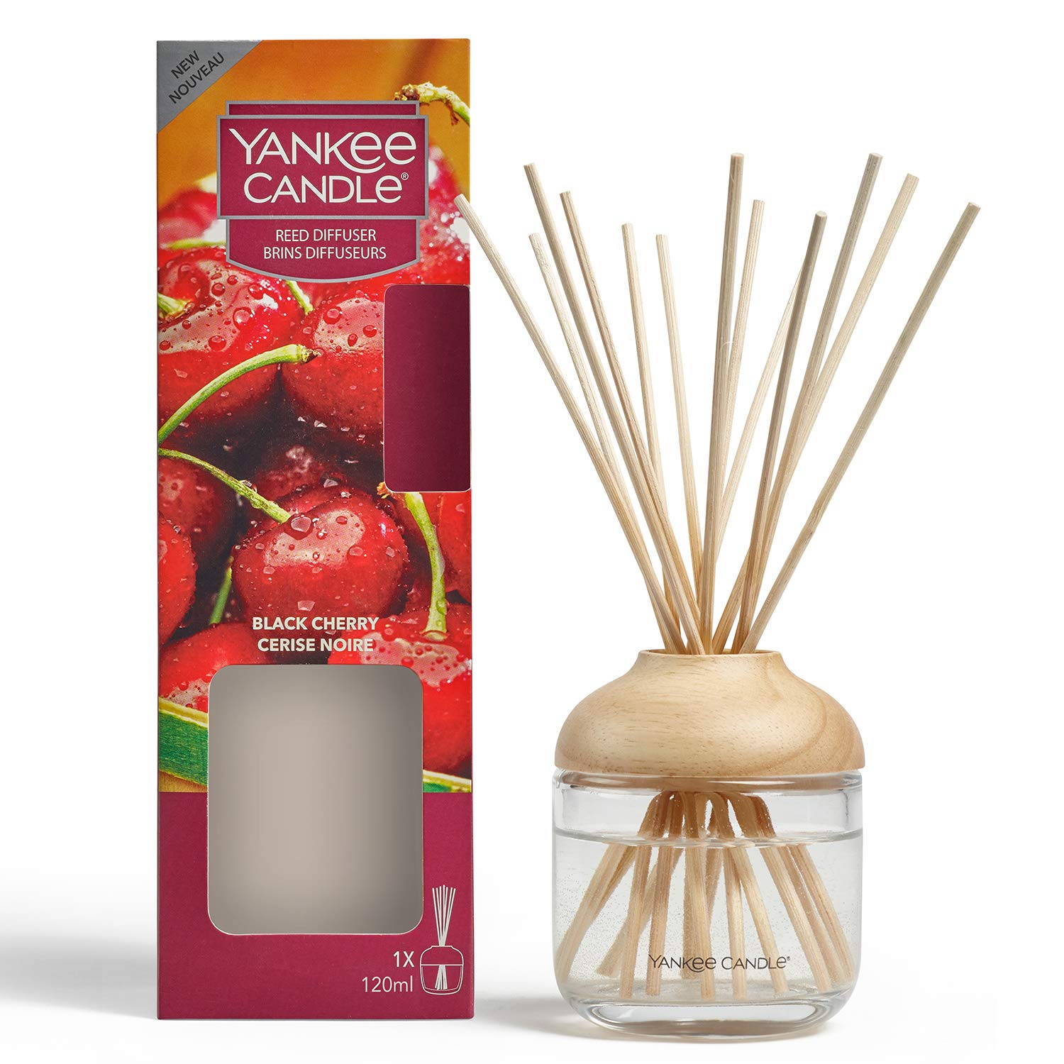 Yankee Candle Reed Diffuser | Black Cherry | 120 ml | Up to 10 Weeks of Fragrance
