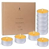 50-Pack Pure Beeswax Tealight Candles in Aluminum Cups - 4-5 Hour Burn Time, Lead-Free Cotton Wick, Natural Unscented Candles