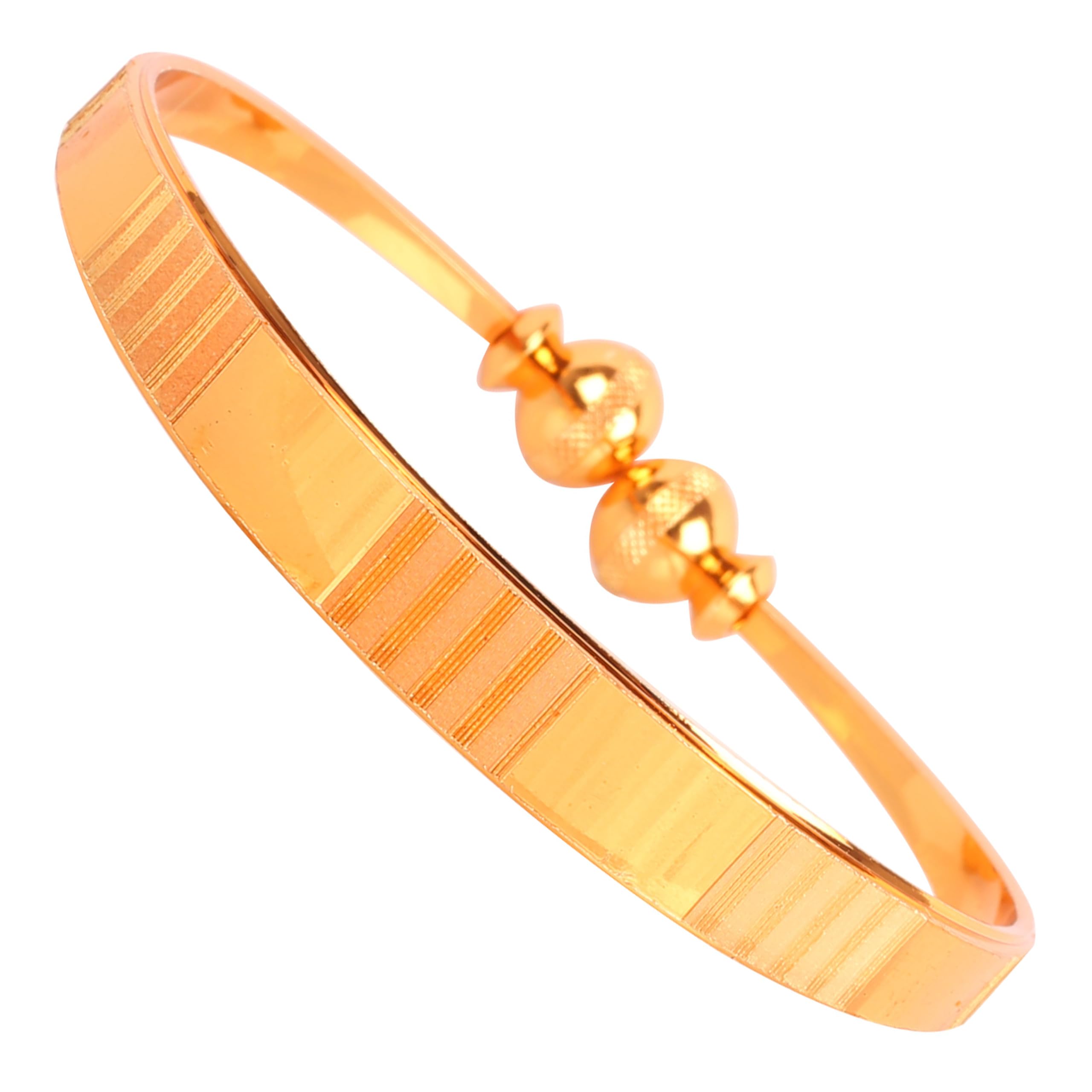 Touchstone NEW Indian Bollywood Fashion Finely Handcrafted Etching Gorgeous Look Designer Jewelry Openable Bracelet In Gold Tone For Women.