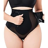 Nebility Thong Shapewear for Women Tummy Control Plus Size Body Shaper Panties High Waisted Trainer Underwear