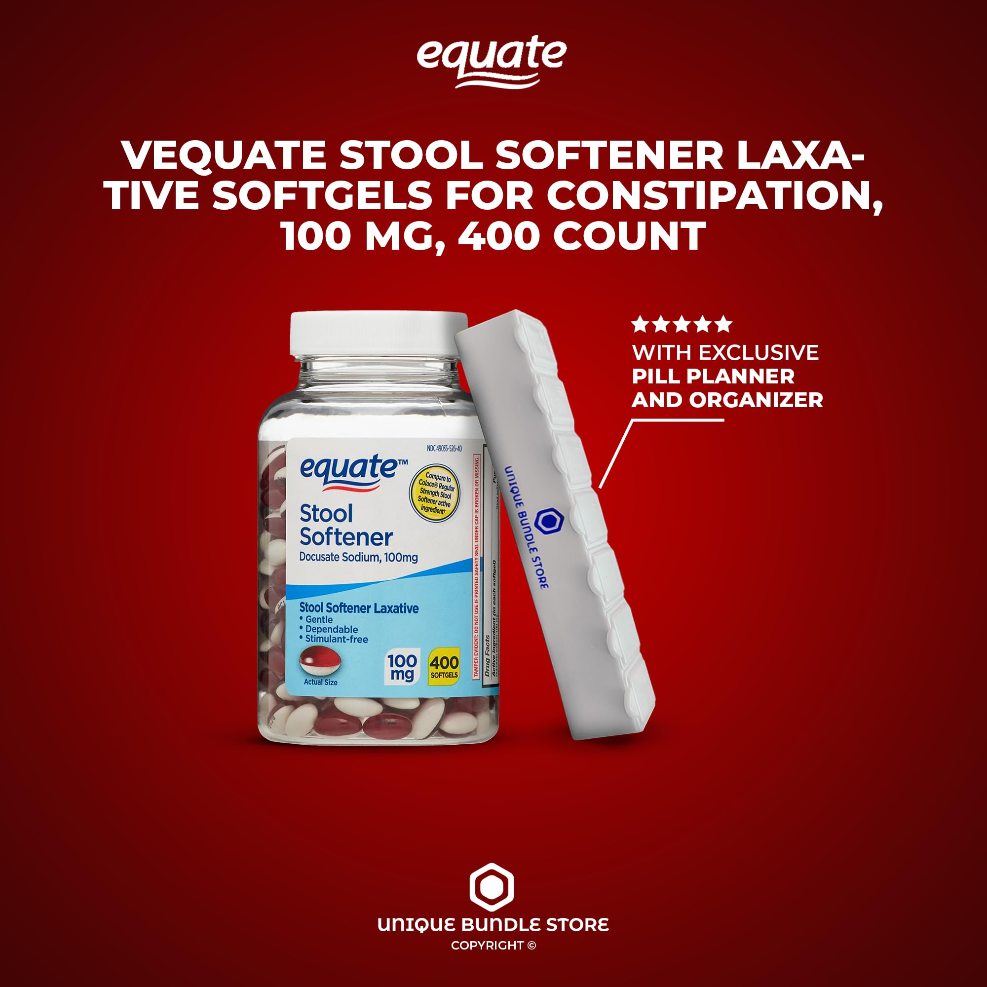 Mua Equate, Stool Softeners Softgels 100mg, 400 Count Stool Softener ...