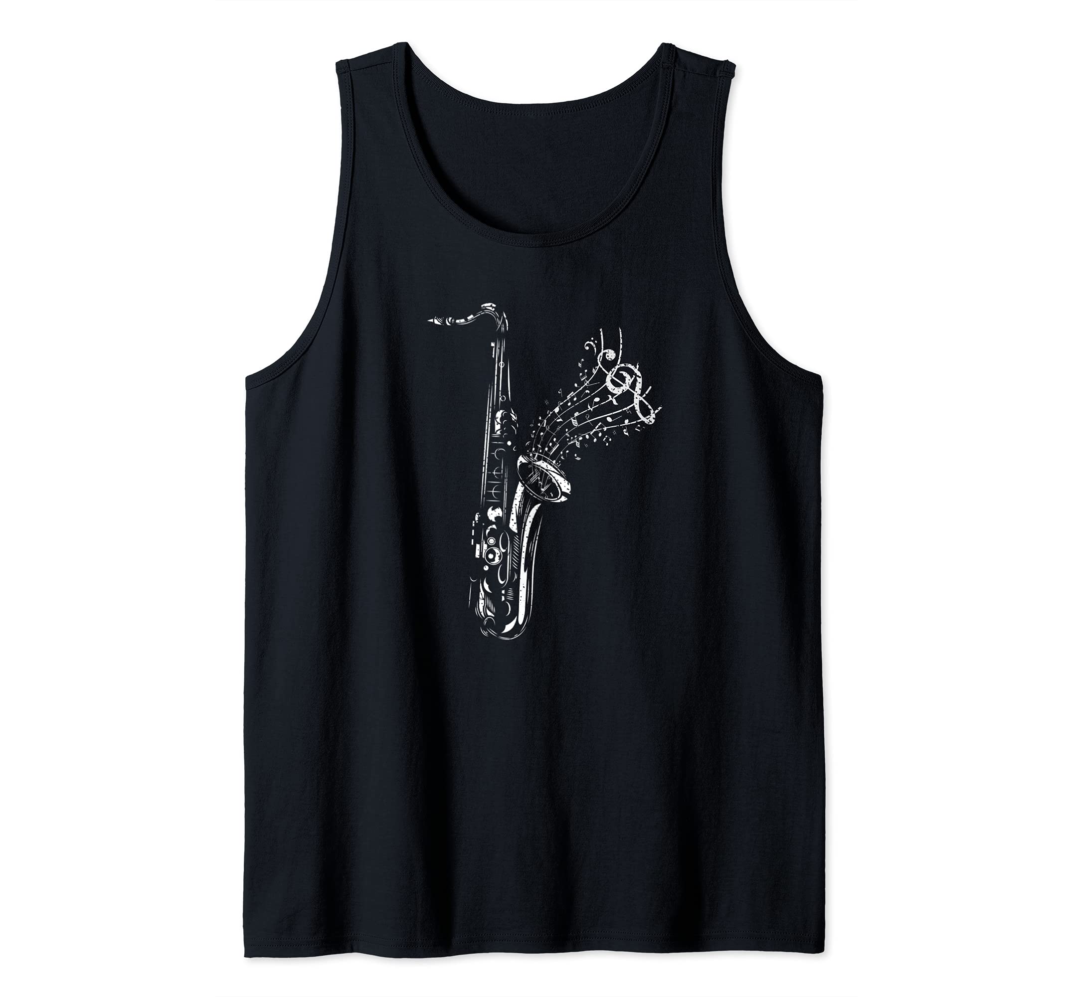Musical Instrument Saxophonist Sax Jazz Musician Saxophone Tank Top
