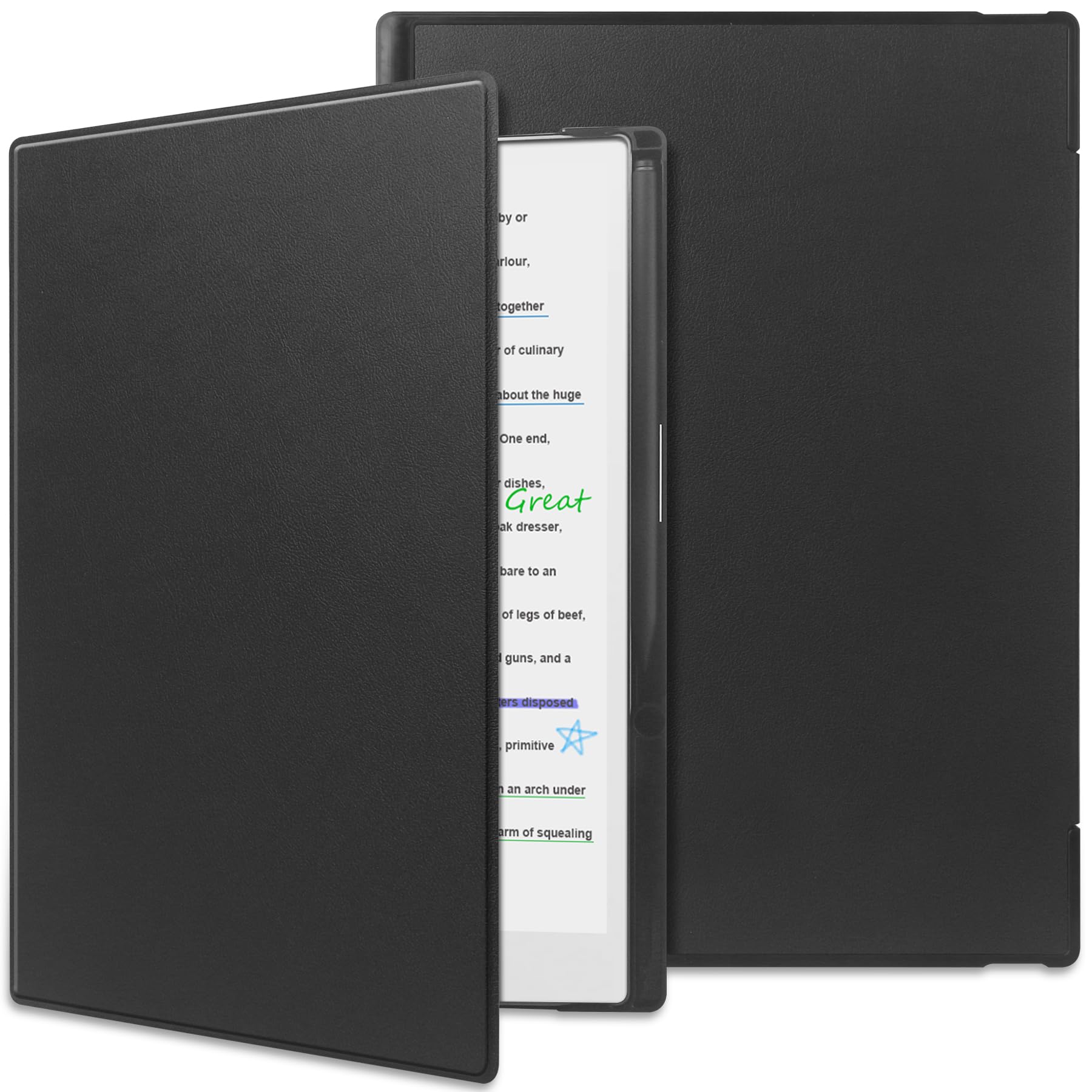 VOVlPO Case for Remarkable Paper Pro 11.8inch,Lightweight and Hard Back Shell Protective Book Folio Cover with Built-in Pen Holder and AutoSleep/Wakeup,Only for Remarkable Paper Pro 2024 Released-BK