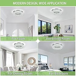 HOPGGIE 18 Inch Crystal Chandelier LED Ceiling