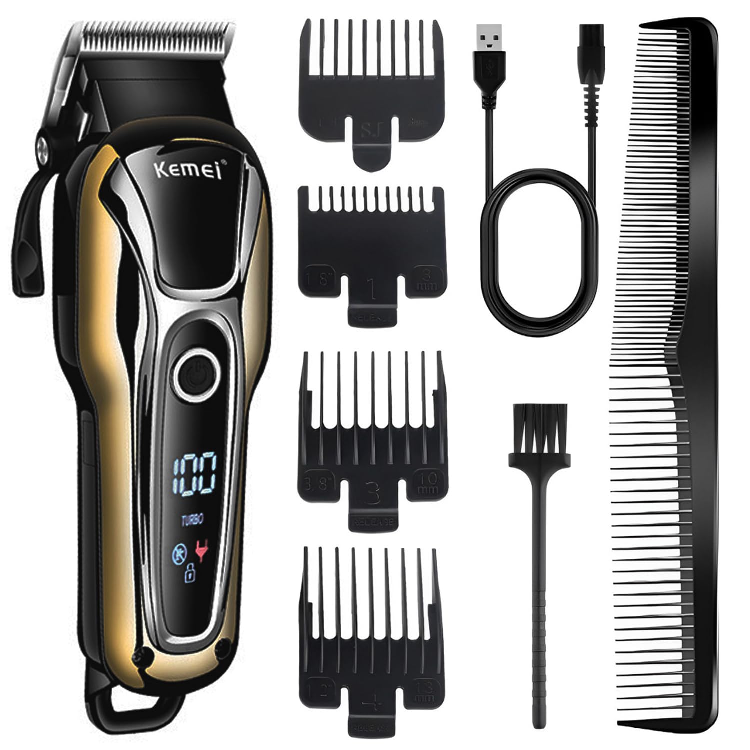 KEMEI Hair Clippers for Men Trimmer for Men Professional Hair Trimmer Beard Trimmer Barber Hair Cut Grooming Kit Machine Cordless Quiet.KM-1990