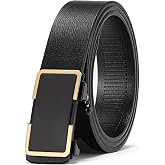 SENDEFN Ratchet Belt for Men Automatic Slide Buckle Adjustable Men Leather Belts for Dress Casual Pants Shirts Jeans