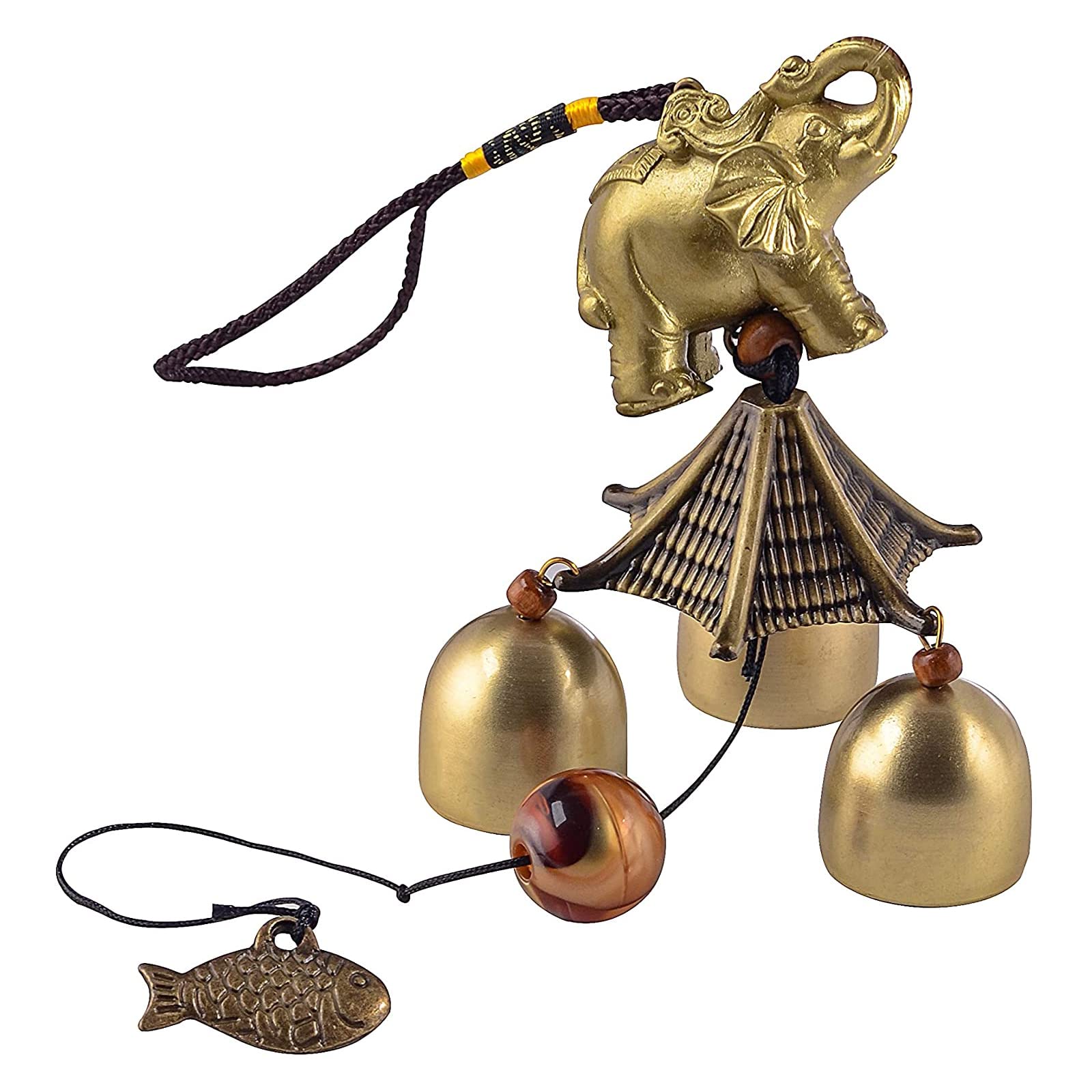 Elephant Wind Chimes for Garden Decorations, Chinese Lucky Metal Bell Wind Chimes Indoor Garden Ornaments Outdoor Clearance