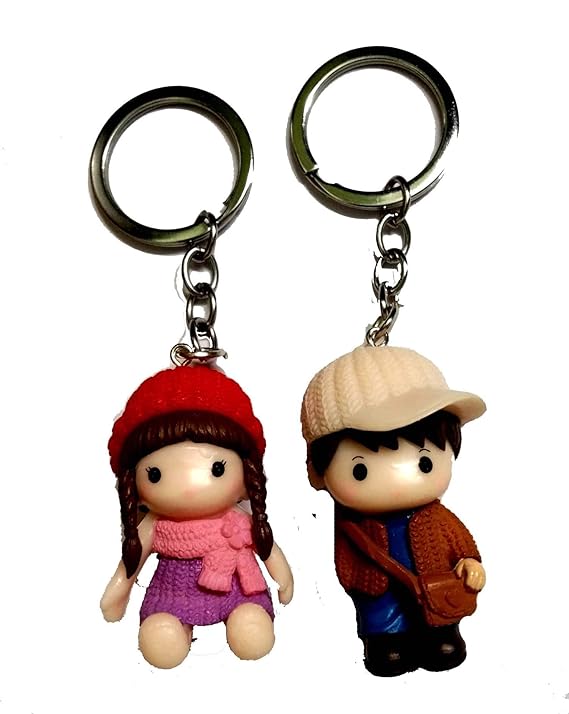 Grabdeal Cute Couple Doll Keychain for Bike, Car, Purse, Bag, Handbag