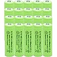 GSUIVEER Solar Light AA Ni-mh 600mAh 1.2V Rechargable Batteries AA Rechargeable Batteries for for Solar Lights (20 Pack)