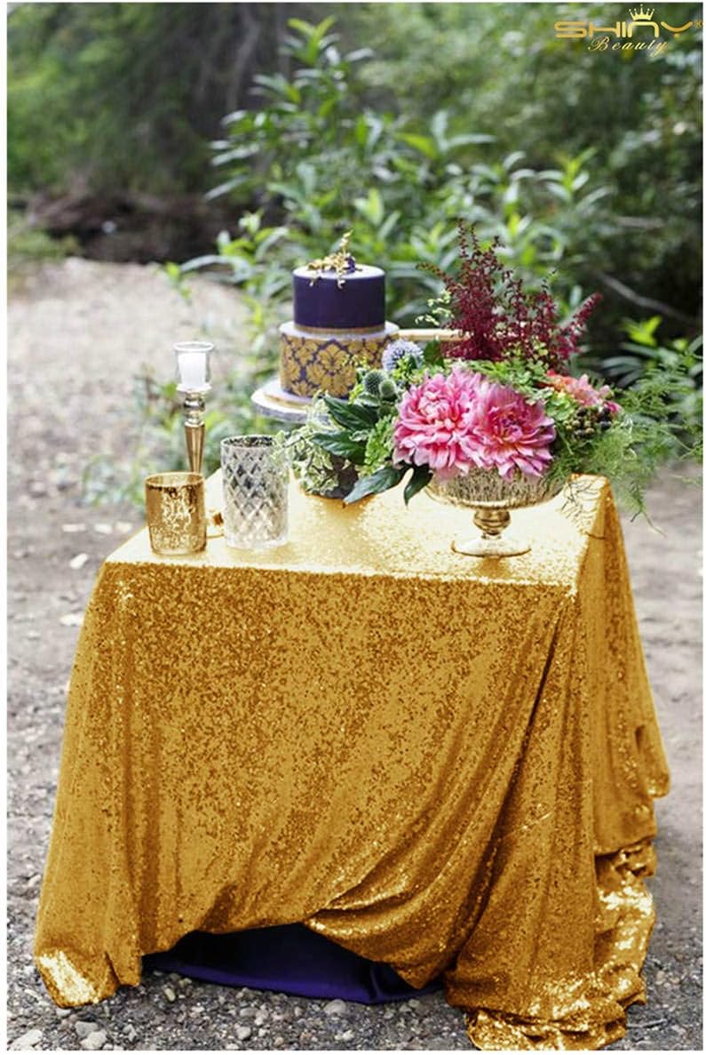 Best gold round table cloth overlay