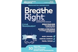 Breathe Right Nasal Strips, Original Large, Clear, Sensitive Skin, Drug-Free Snoring Solution & Nasal Congestion Relief Cause