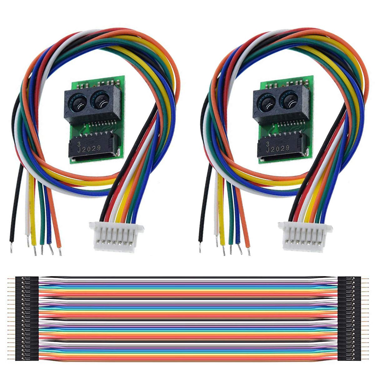 Youmile 2Pack Distance Sensor Module GP2Y0E03 Infrared Ranging Sensor 4-50CM I2C Output For Arduino With M-M Dupont Cable 20PIN