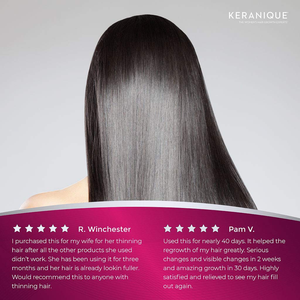 Keranique Hair Regrowth System – 30 Days - Keratin Amino Complex - Free of Sulfates, Dyes and Parabens, Includes Shampoo and Conditioner, Minoxidil and Lift and Repair Spray for Dry Thinning Hair : Beauty