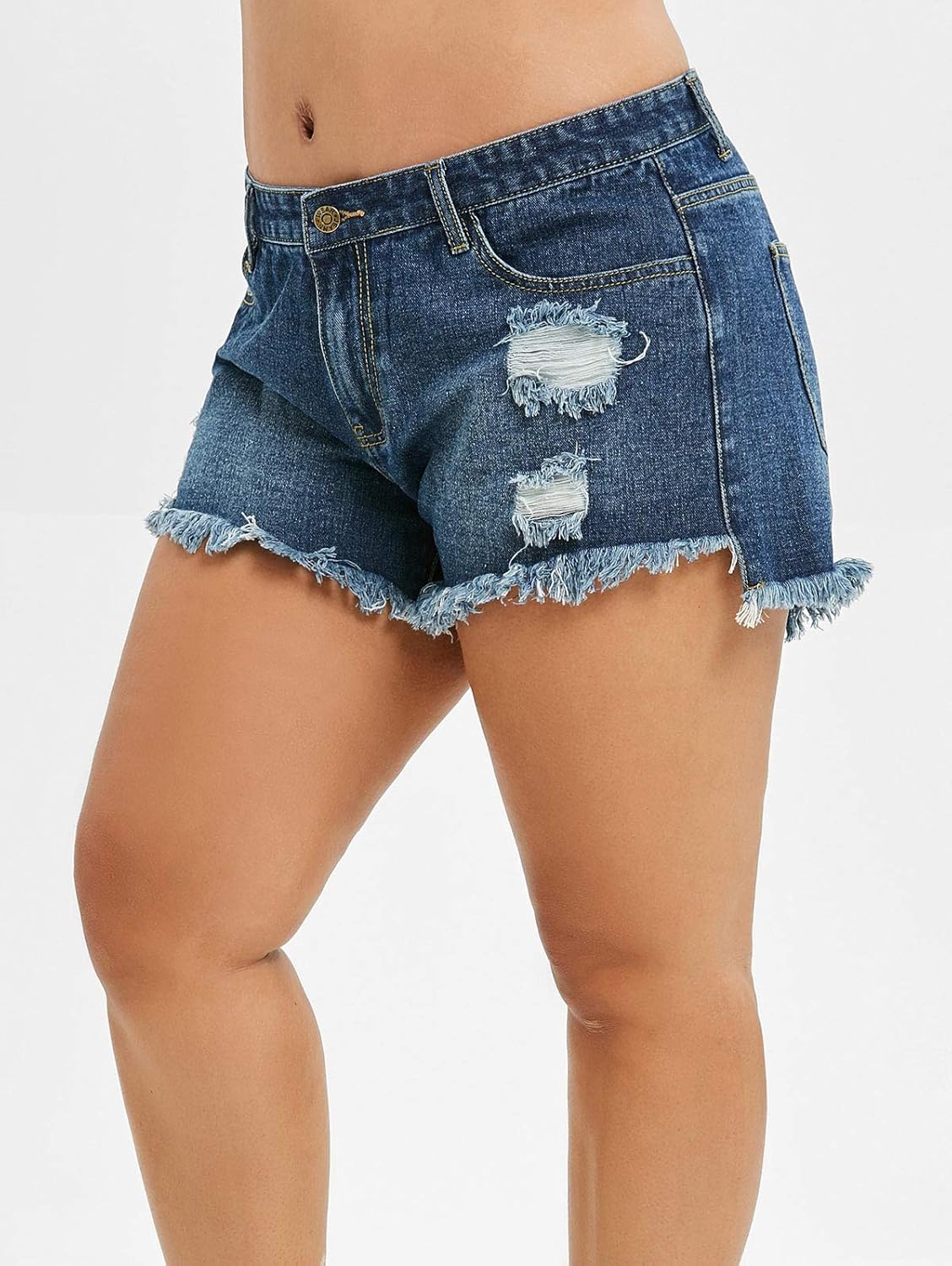 plus size shredded shorts
