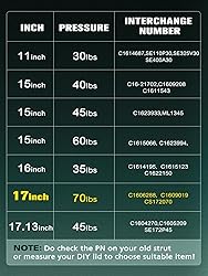 HelloAuto C16-06867 17 inch 70Lb/311N Gas Struts