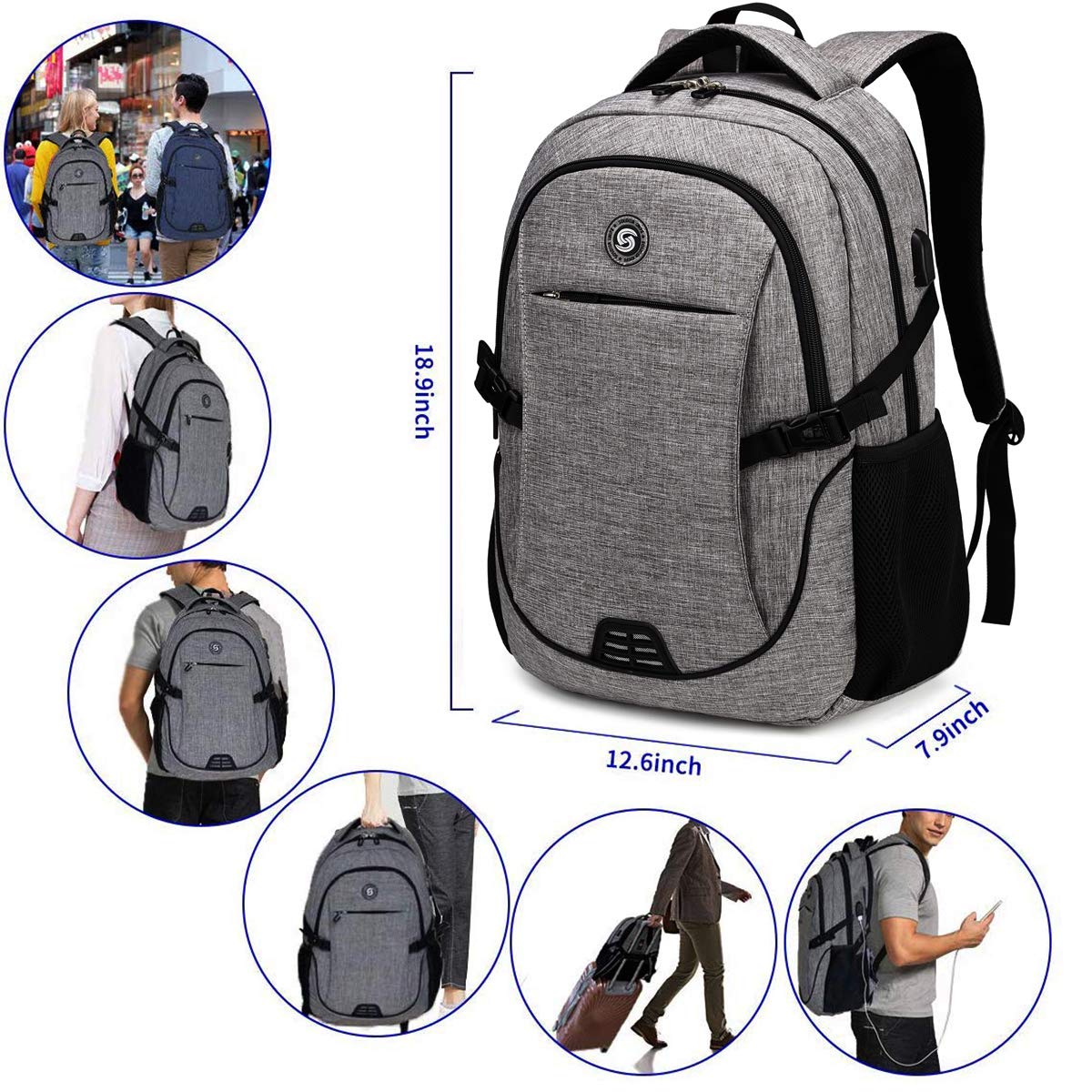Buy SHRRADOO Durable Waterproof Anti Theft Laptop Backpack Travel